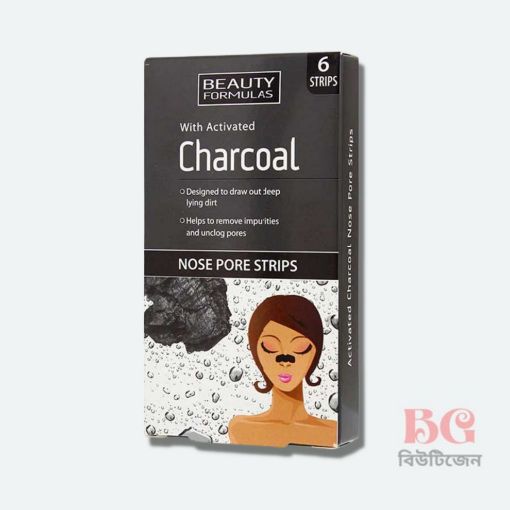 Beauty Formulas Nose Pore Strips Charcoal 6pcs