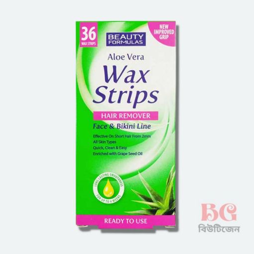Beauty Formulas Wax Strips Aloe Vera 36pcs