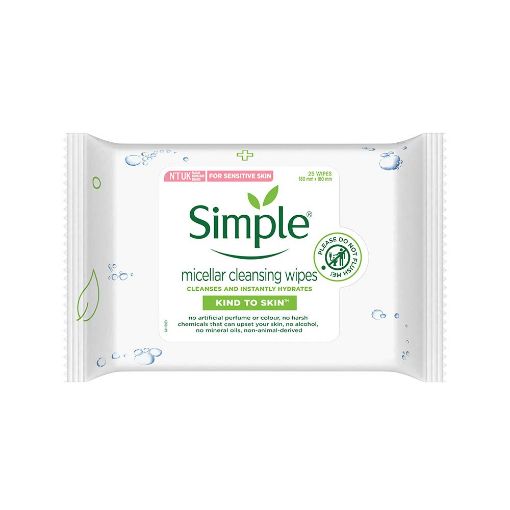 Simple Kind To Skin Micellar Cleansing Facial Wipes 25pcs