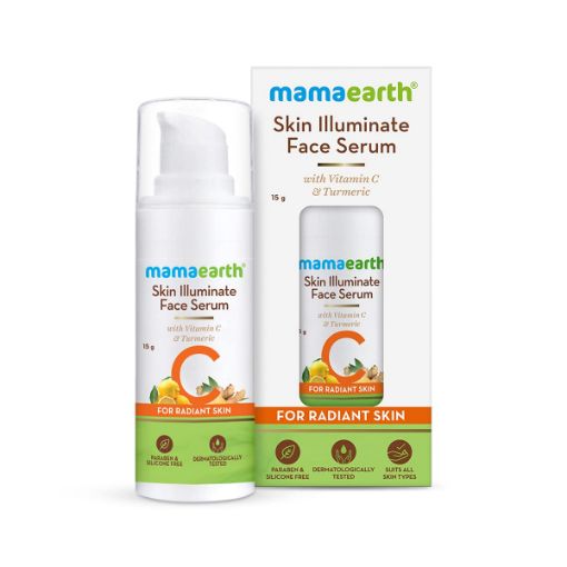 Mamaearth skin illuminate face serum for radiant skin with vitamin C & turmeric 30gm
