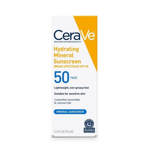 CeraVe Hydrating Mineral Face Sunscreen Broad Spectrum SPF 50 75ml