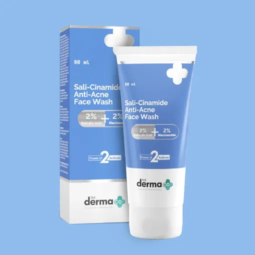 The Derma Co Sali-Cinamide Anti-Acne with 2% Salicylic Acid & 2% Niacinamide Face Wash 80ml