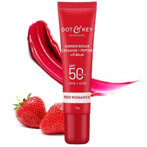 Dot & Key Ceramide & Peptide Barrier Repair Lip Balm SPF 50, PA+++|Red Romance