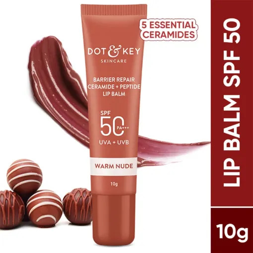 Dot & Key Ceramide & Peptide Barrier Repair Lip Balm SPF 50 PA+++|Warm Nude