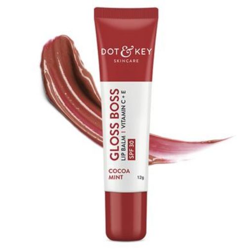 Dot & Key Gloss Tinted Lip Balm SPF 30 I Vitamin C + E for Dark Lips Cocoa Mint