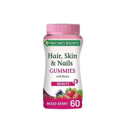 Nature’s Bounty Hair, Skin & Nails With Biotin 60 Mixed Berry Flavour Gummies