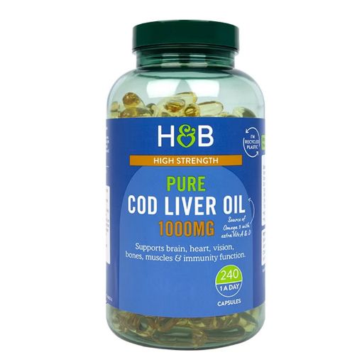 Picture of Holland & Barrett Cod Liver Oil 1000mg – 240 Capsules