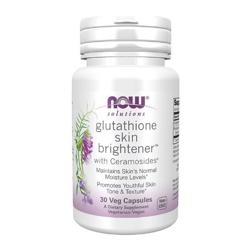 Picture of Now Glutathione Skin Brightener with Ceramosides – 30 Veg Capsules