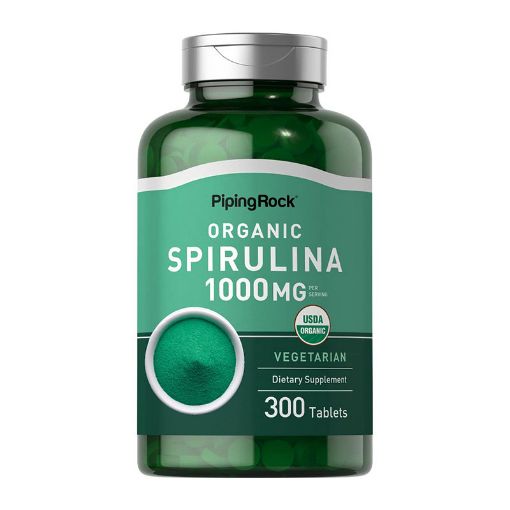 Picture of Piping Rock Organic Spirulina 1000mg – 300 Tablets