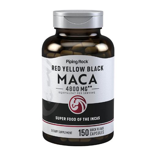 Picture of PipingRock Red Yellow Black Maca 4800mg – 150 Capsules