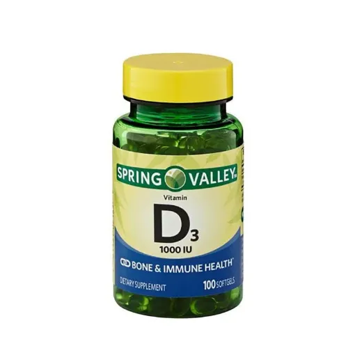 Picture of Spring Valley Vitamin D3 1000 IU Bone & Immune Health – 100 Softgels