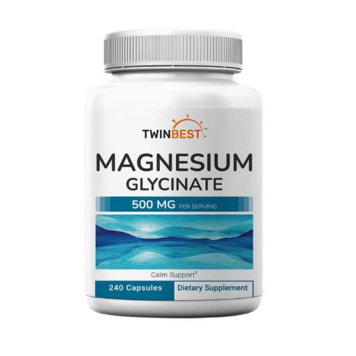 Picture of TwinBest Magnesium Glycinate 500mg – 240 Capsules