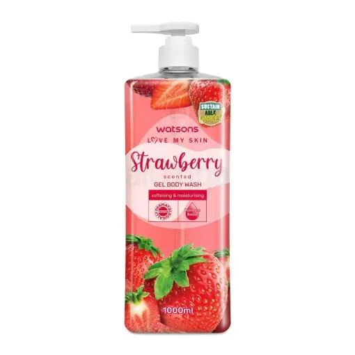 Picture of Watsons Love My Skin Strawberry Scented Gel Body Wash 1000ml