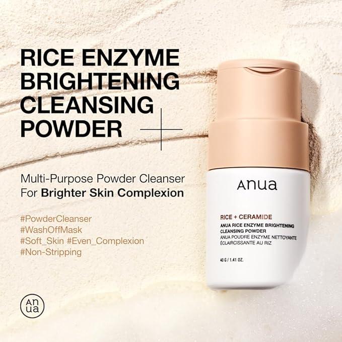 Anua Rice Enzyme Brightening Cleansing Powder 40g - Gentle Exfoliation 