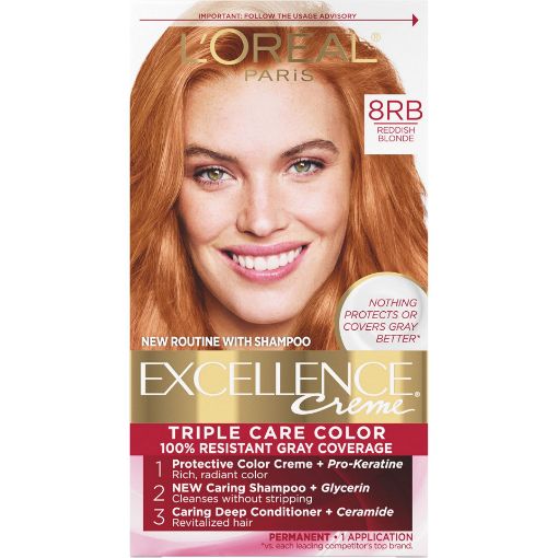 LOreal Paris Excellence Creme Permanent Triple Care Hair Color 8RB Medium Reddish Blonde